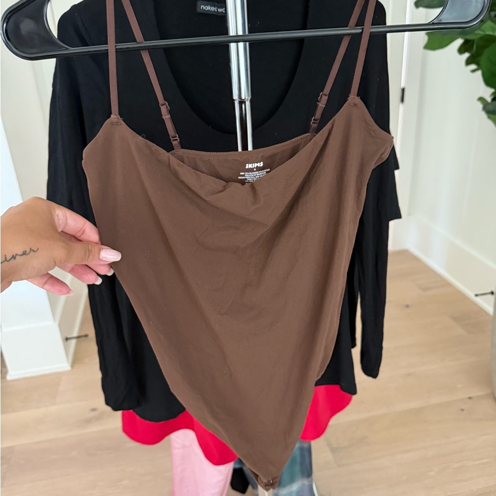 SKIMS Brown Spaghetti Strap Top